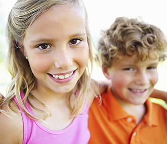 Smiling children at Beveridge Dental pediatric dentist in South San Jose