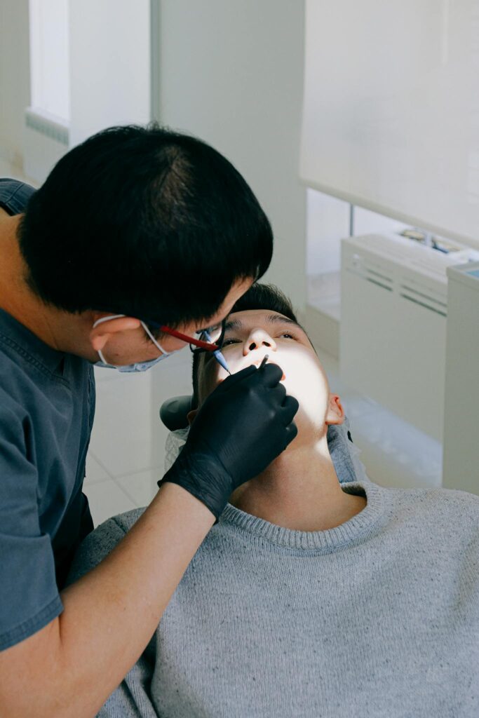 San Jose man getting a teeth cleaning